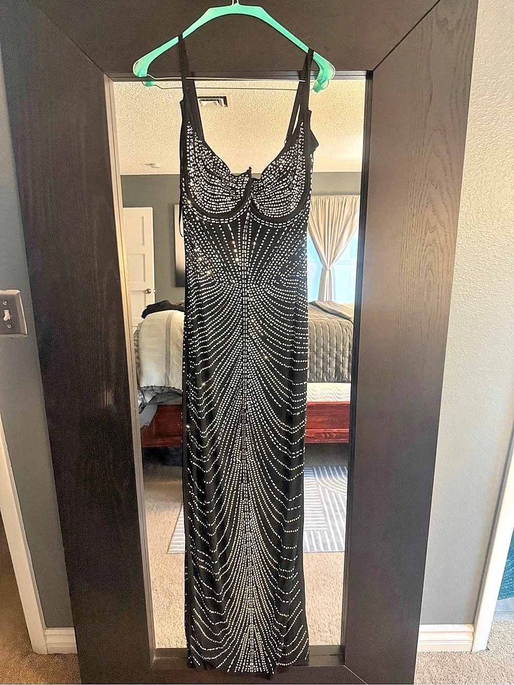 Fashion Nova Black Geometric Maxi Dress Like New